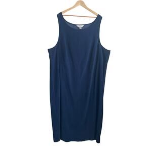 VTG Annex Casual‎ Corner Jumper Maxi Shift Dress 20W Velvet Retro Modest Neutral